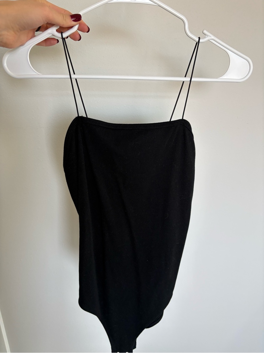 wild fable Black Spaghetti Strap Bodysuit
